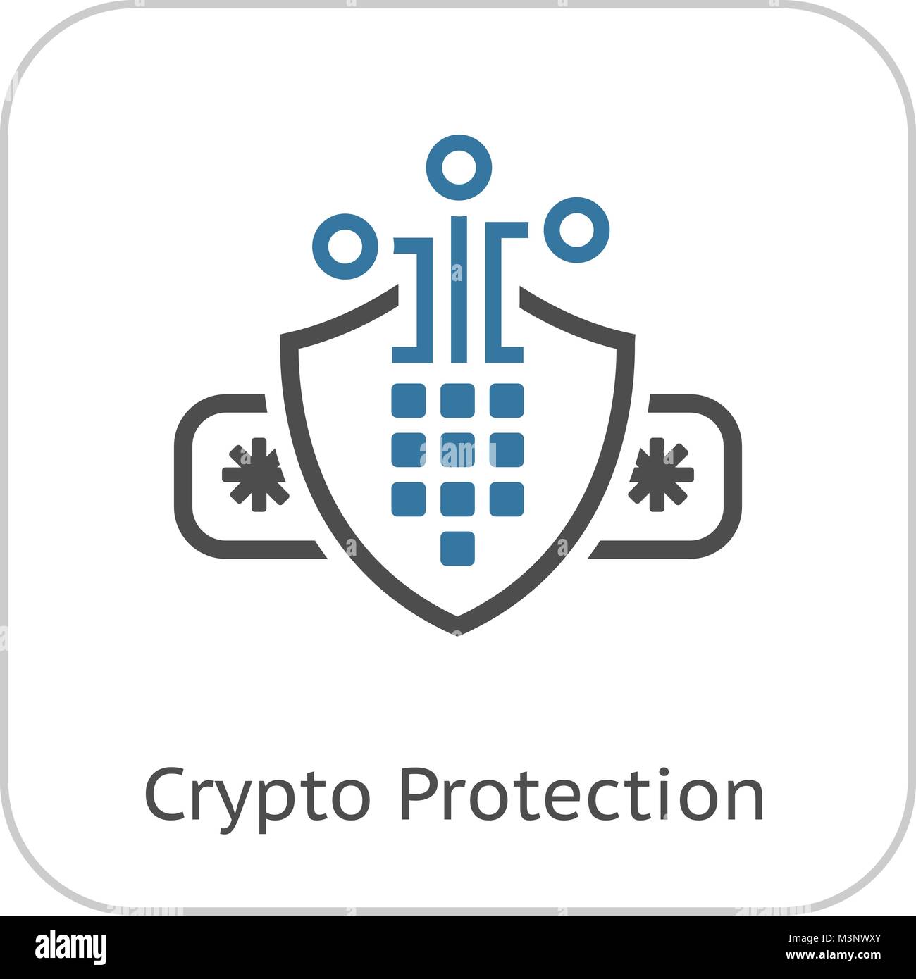 L'icône de protection cryptographique. Illustration de Vecteur