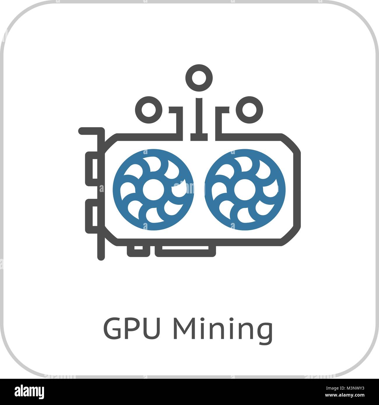 L'icône de l'industrie minière du GPU. Illustration de Vecteur