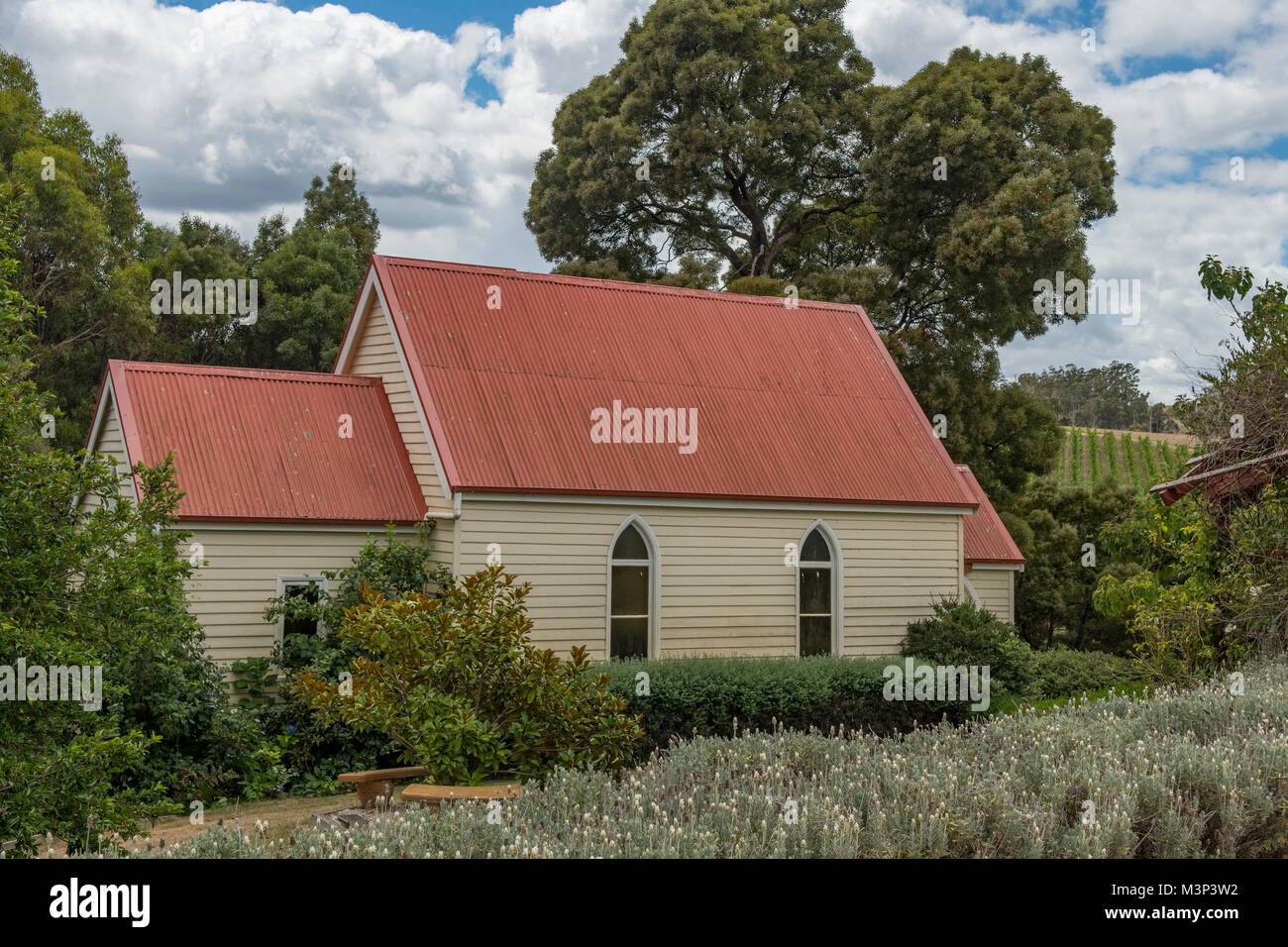Église de Pise, vignoble Lilydale, Tasmanie, Australie Banque D'Images
