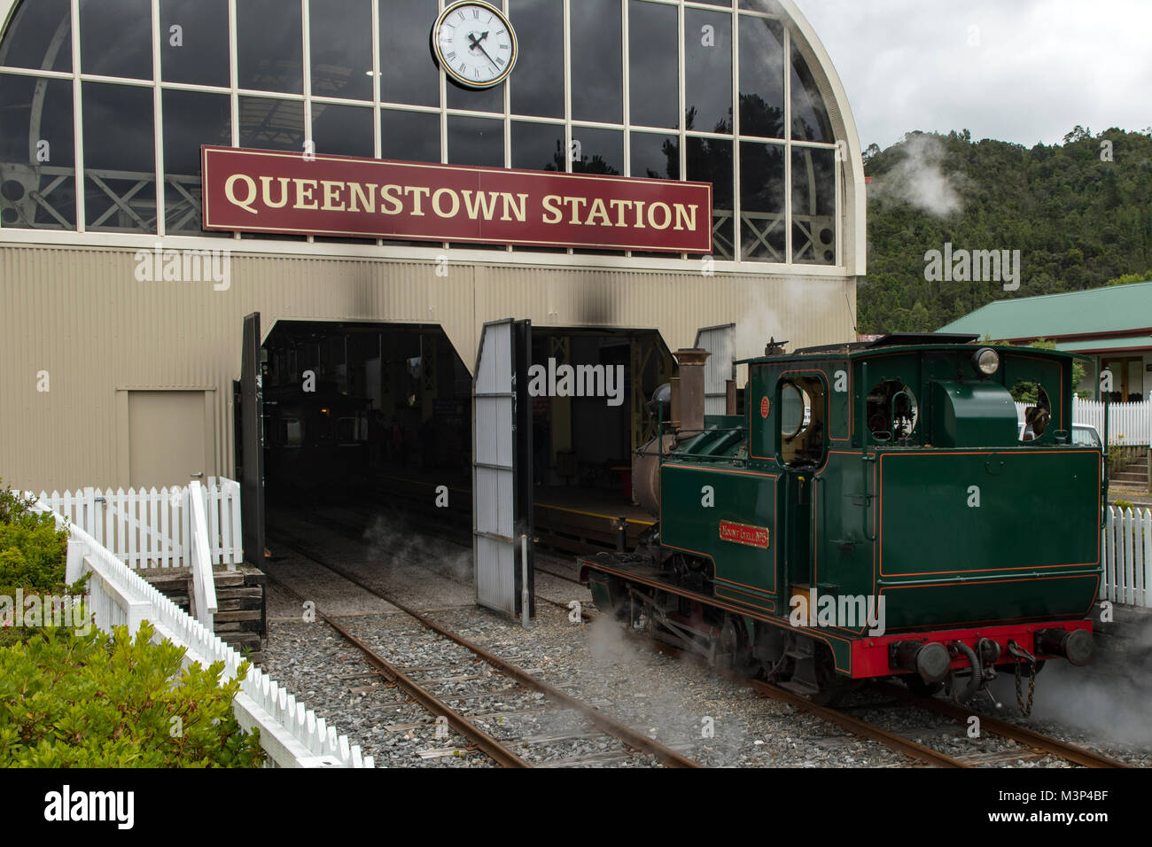 La gare, Queenstown, Tasmanie, Australie Banque D'Images