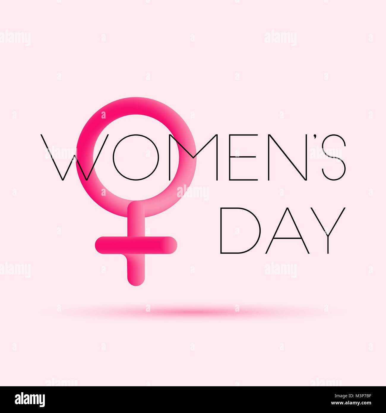 Le 8 mars. La Journée de la femme symbole de fluide entrelacés superposée. Vecteur de mode 3D liquide symbole féminin sur fond rose pour votre conception Illustration de Vecteur