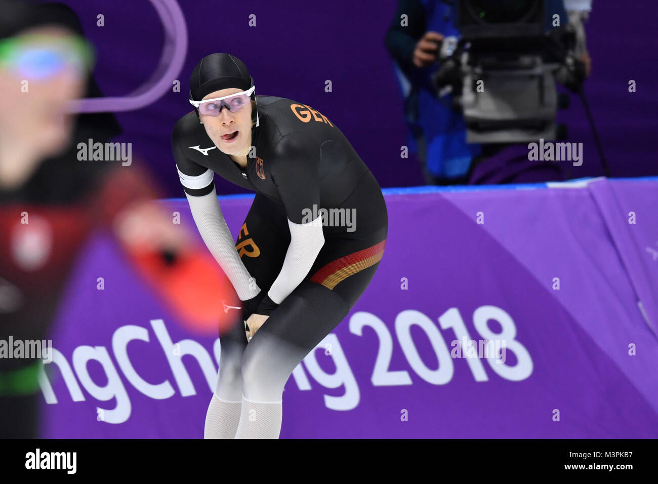 Gangneung, Corée du Sud. 12 Février, 2018. Roxanne Dufter de l'Allemagne sur la photo après le 1500m en patinage de vitesse des Jeux Olympiques d'hiver à l'ovale à Gangneung Gangneung, Corée du Sud, 12 février 2018. Crédit : Peter Kneffel/dpa/Alamy Live News Banque D'Images