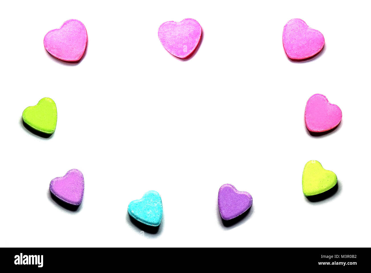 Bonbons coeur cadre pour la Saint-Valentin concept Banque D'Images