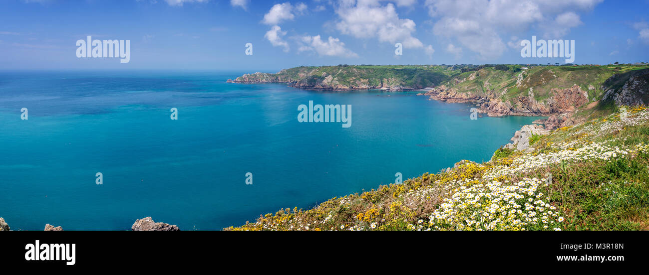 Icart point panorama, Guernesey Banque D'Images