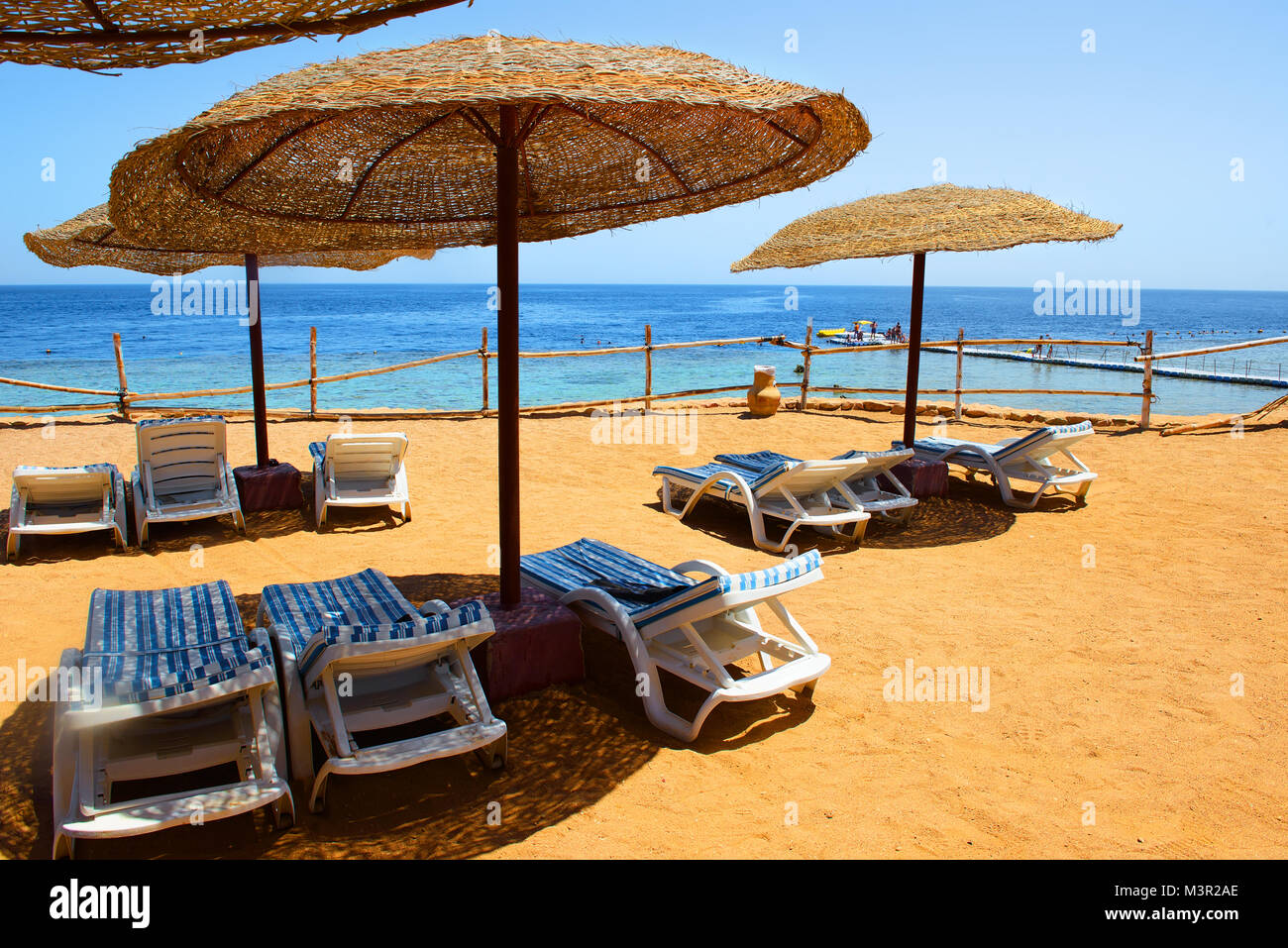 Vacances sur la plage de la mer Rouge en Egypte Banque D'Images