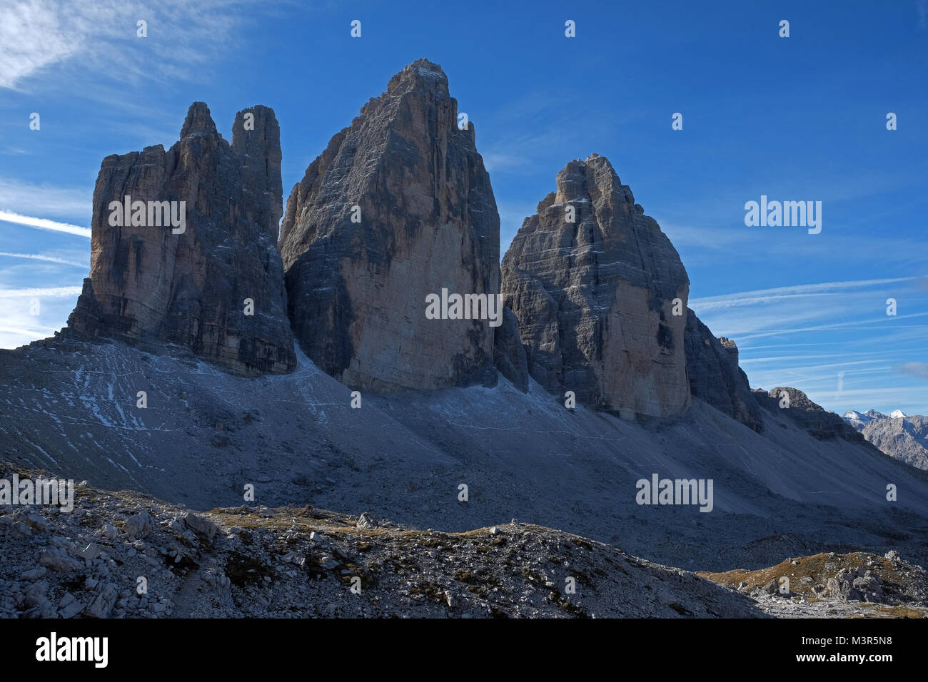 Tre Cime di Lavaredo, Dolomites, Tyrol du Sud, Italie, Drei Zinnen Banque D'Images