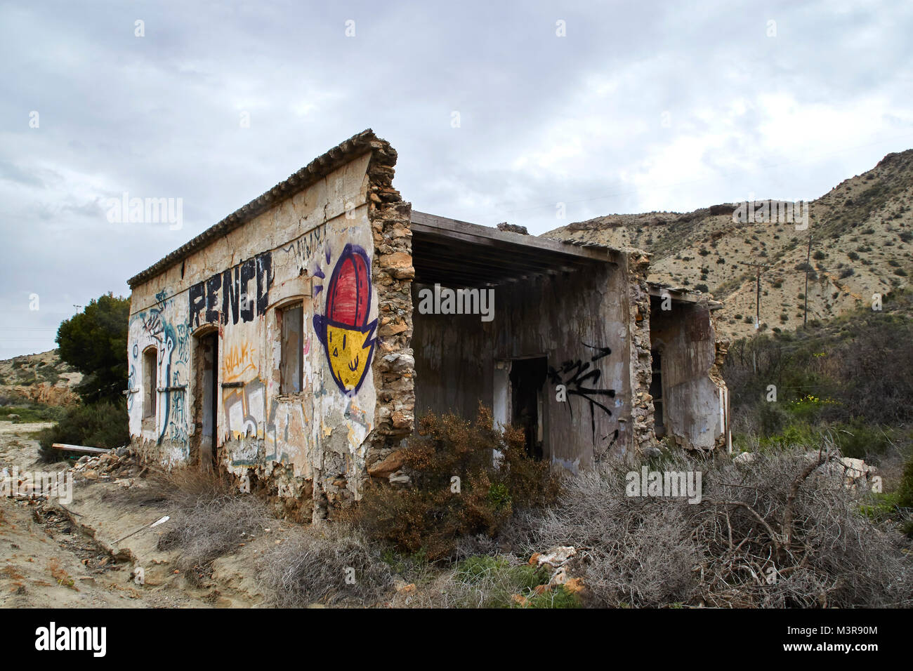 Bâtiment abandonné dans le désert de Tabernas Banque D'Images