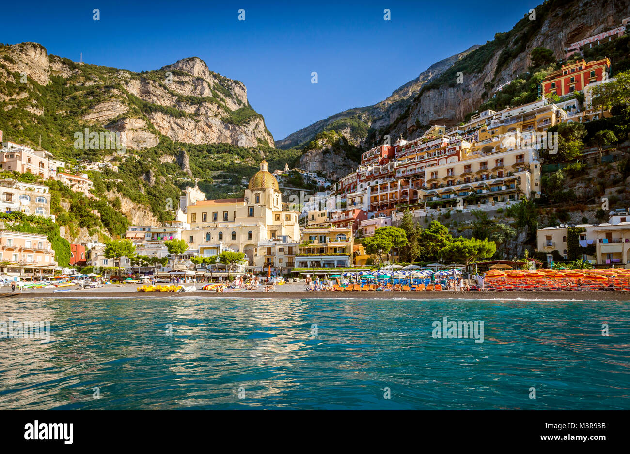 Panorama de la ville de Positano, Amalfi coast, Italie Banque D'Images
