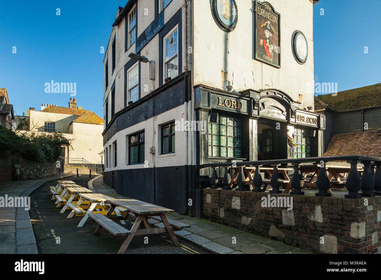 Lord Nelson pub dans la vieille ville de Hastings, East Sussex, Angleterre. Banque D'Images