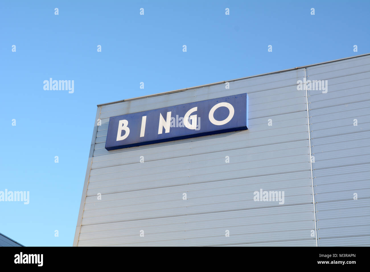 Signe de Bingo sur la construction Banque D'Images