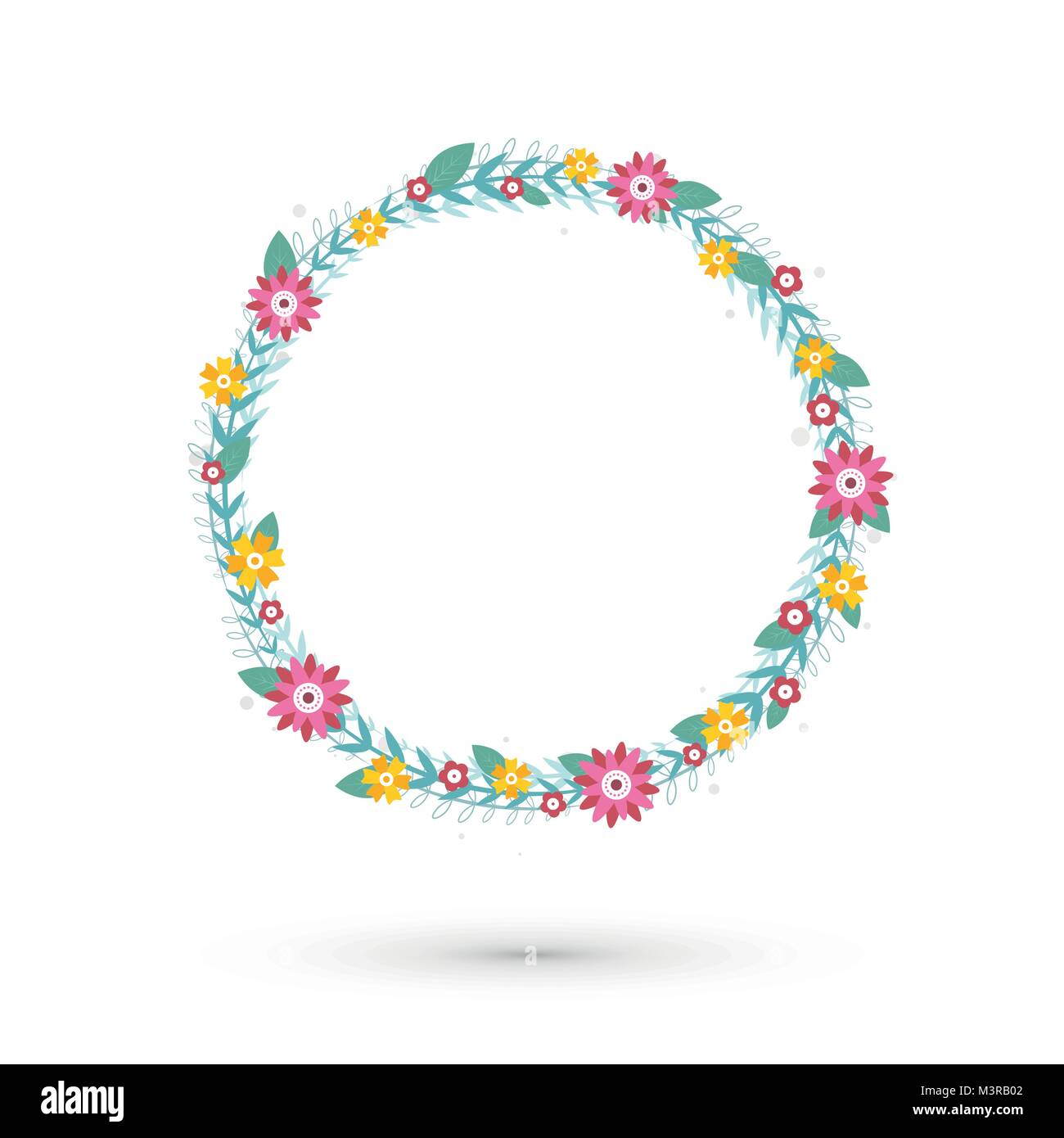 Abstract floral forme arrondie avec fleurs de couleur Illustration de Vecteur