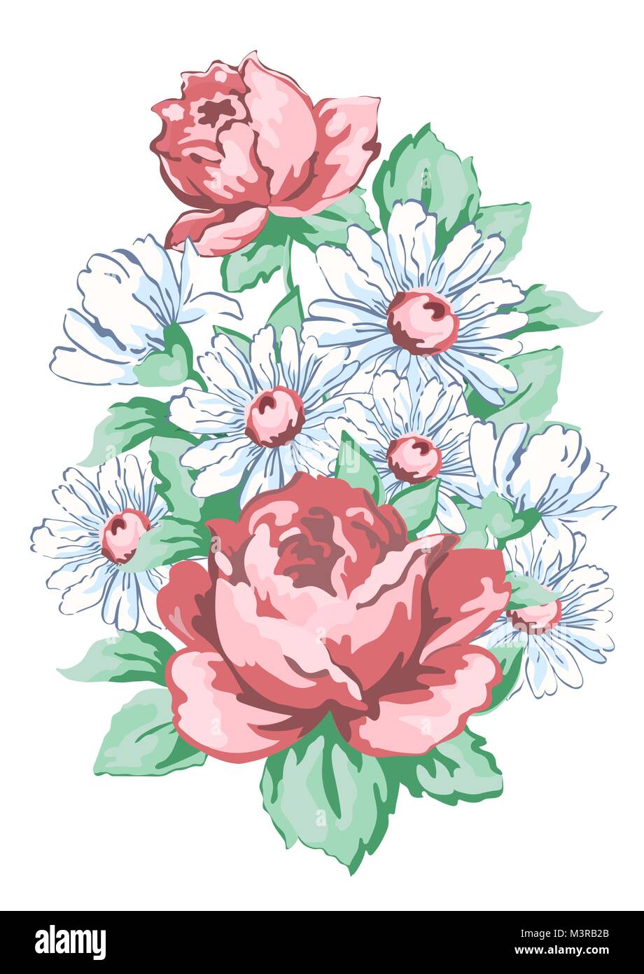 Fleurs à La Main Broderie Florale De Conception D