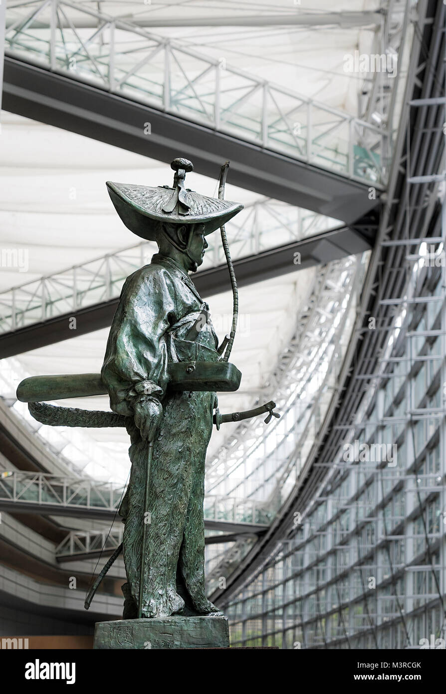 L'île de Honshu, Japon, Tokyo, Kanto, Ota Doutan statue, le constructeur de l'Edo. Banque D'Images