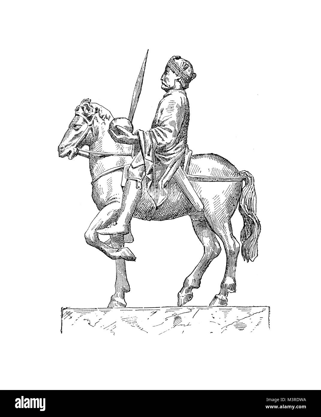 Statuette en bronze médiévale de Charlemagne ou Charles le grand empereur romain saint l Banque D'Images