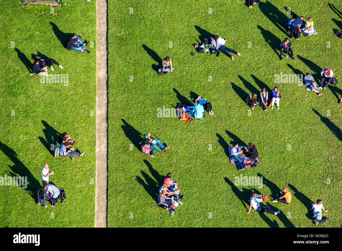 PARIS - CIRCA Juin 2014 : Vue de dessus sur le Champs de Mars à Paris de la tour Eiffel Banque D'Images