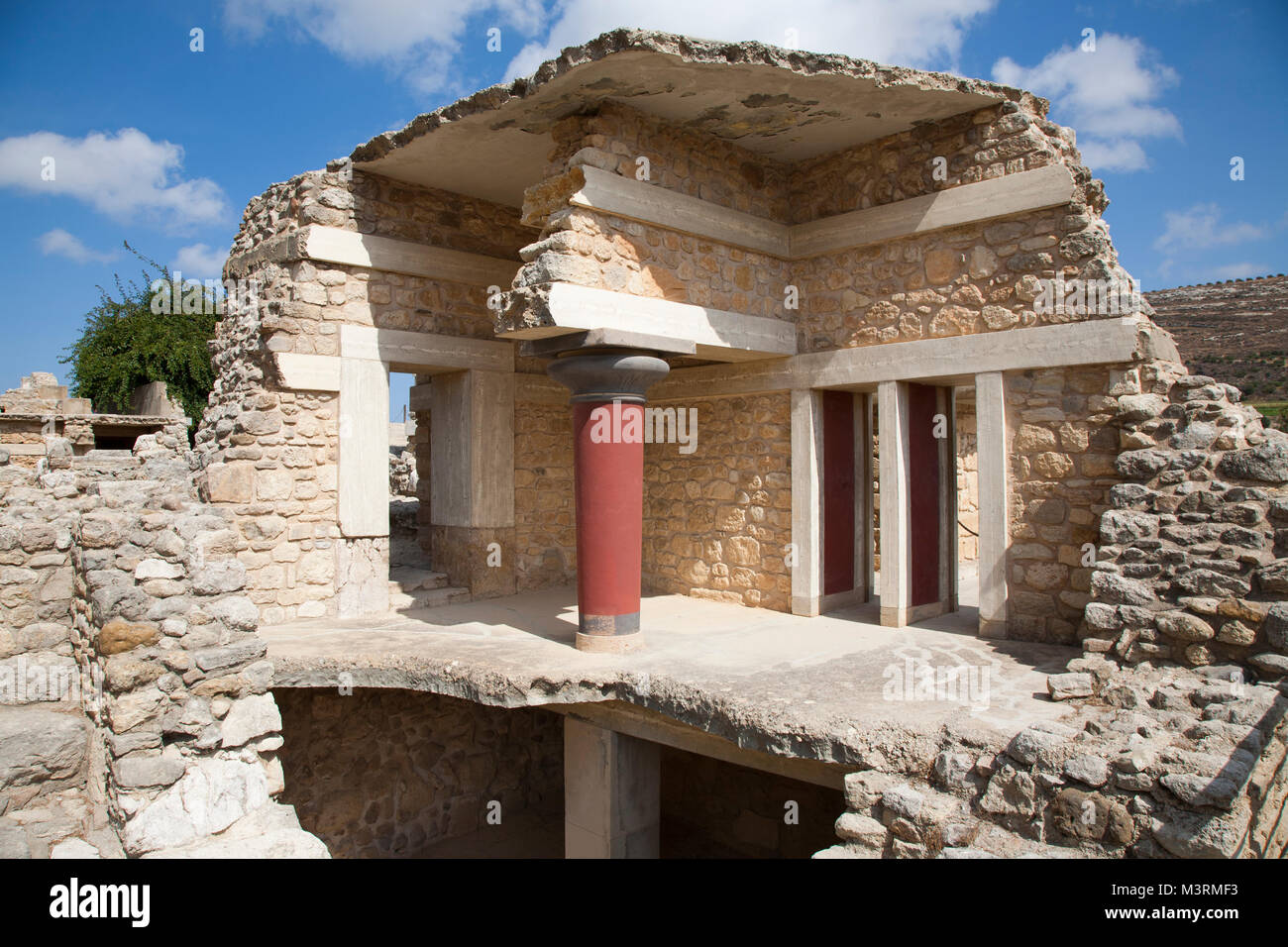Entrée sud du palais de Knossos, site archéologique, l'île de Crète, Grèce, Europe Banque D'Images