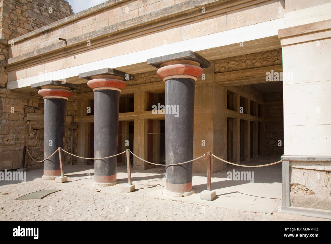 Hall de l'axes double palais de Knossos, site archéologique, l'île de Crète, Grèce, Europe Banque D'Images