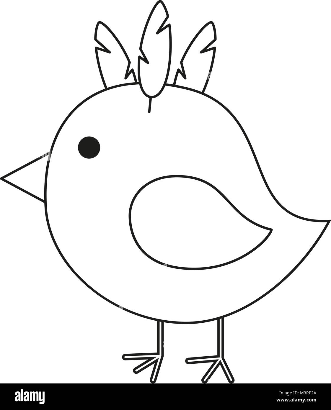 Les dessins au trait noir et blanc de poulet poulet affiche l'icône. Illustration de Vecteur