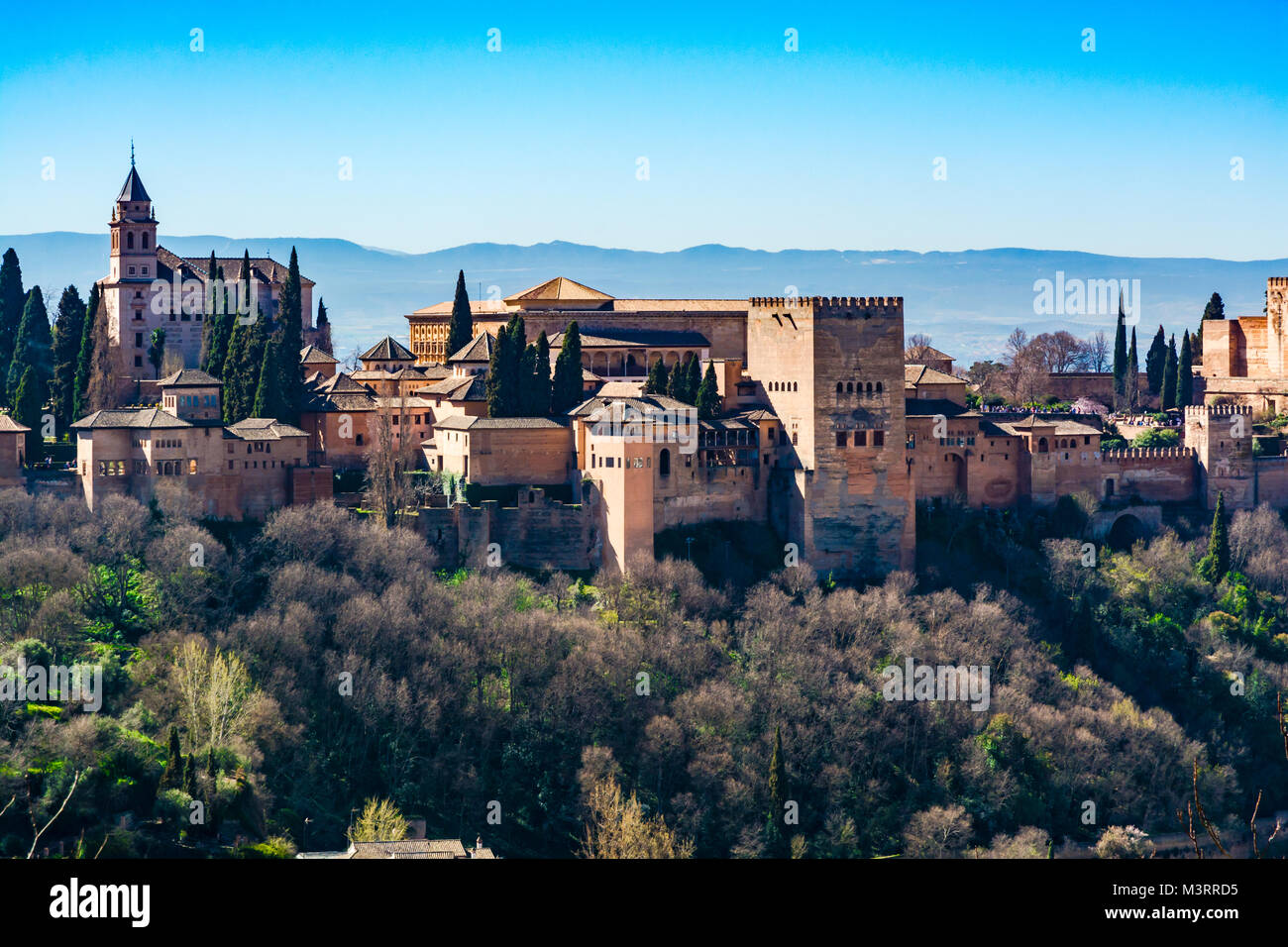 Granada, Espagne : Palais de l'Alhambra et la forteresse complexe. Banque D'Images