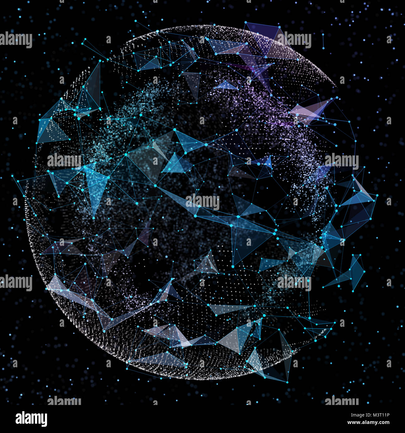 La communication des personnes dans un réseau social sans limites. Les lignes de connexion autour de Earth Globe.Le concept de réseau social. 3d illustration. Banque D'Images