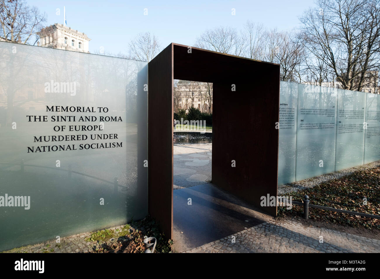 Mémorial des Sinti et des ROM d'Europe assassinés sous le national-socialisme à Mitte Berlin, Allemagne Banque D'Images