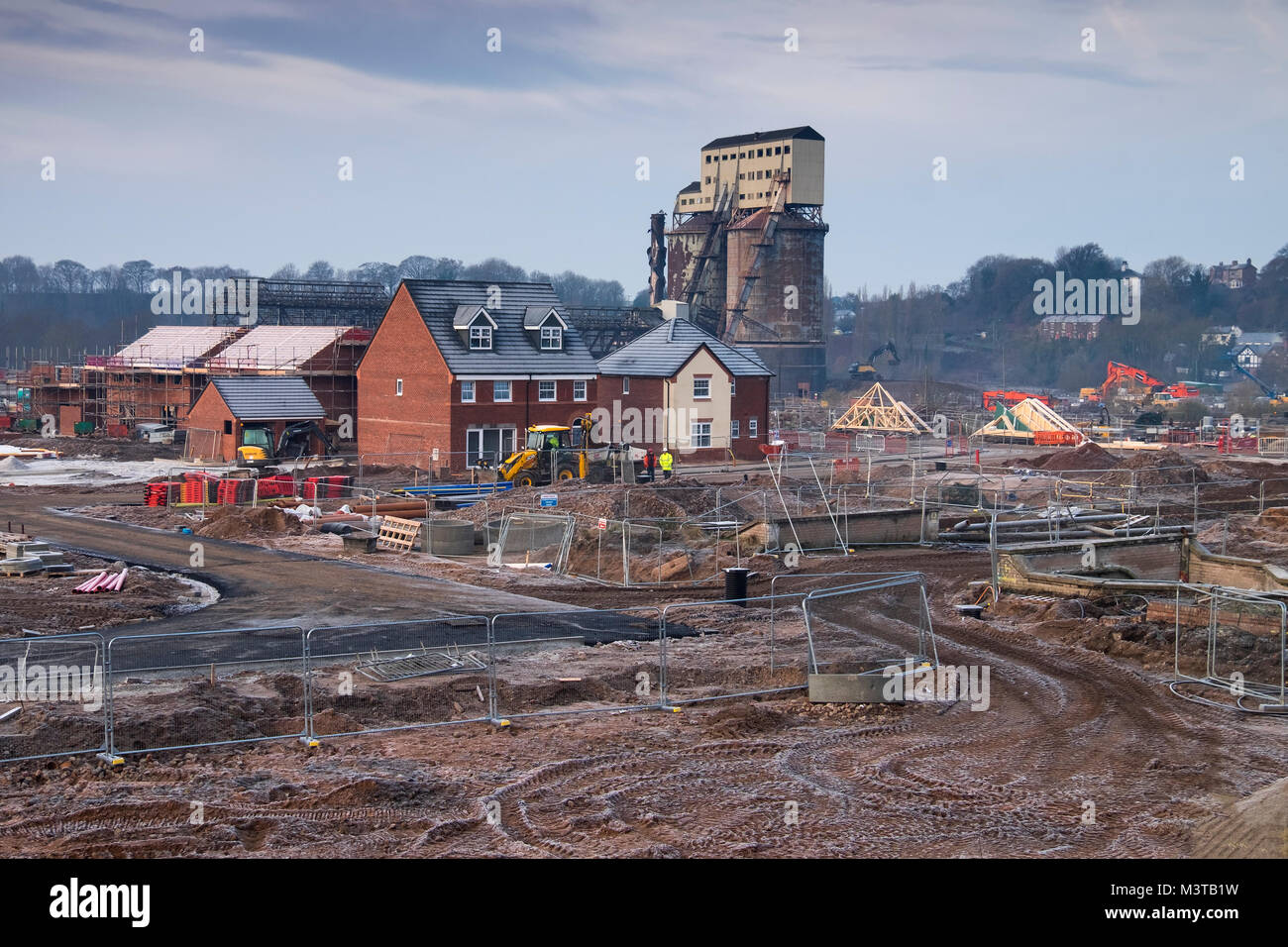 Site de construction pour les maisons du Village, Winnington Winnington, Northwich, Cheshire, England, UK Banque D'Images