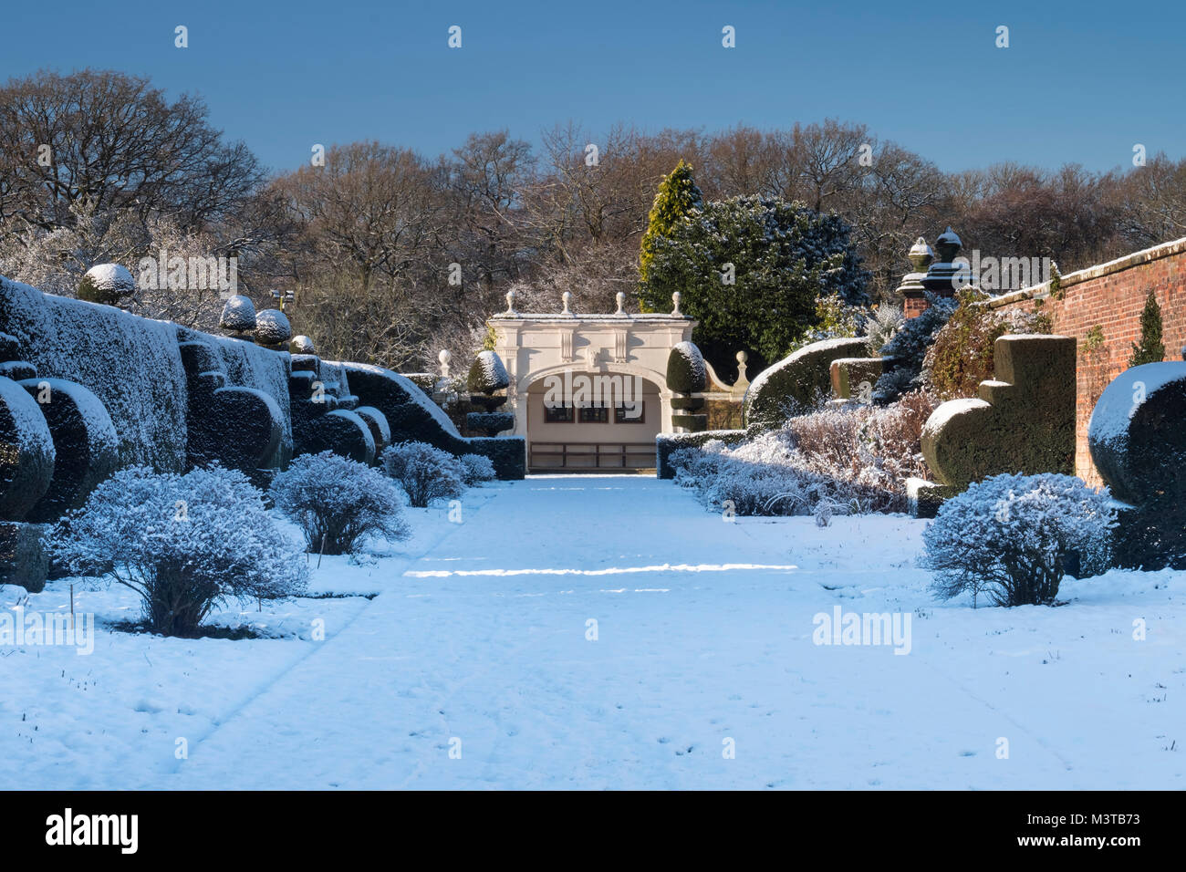 Jardin d'hiver à Arley Hall en hiver, Arley, près de Knutsford, Cheshire, England, UK Banque D'Images