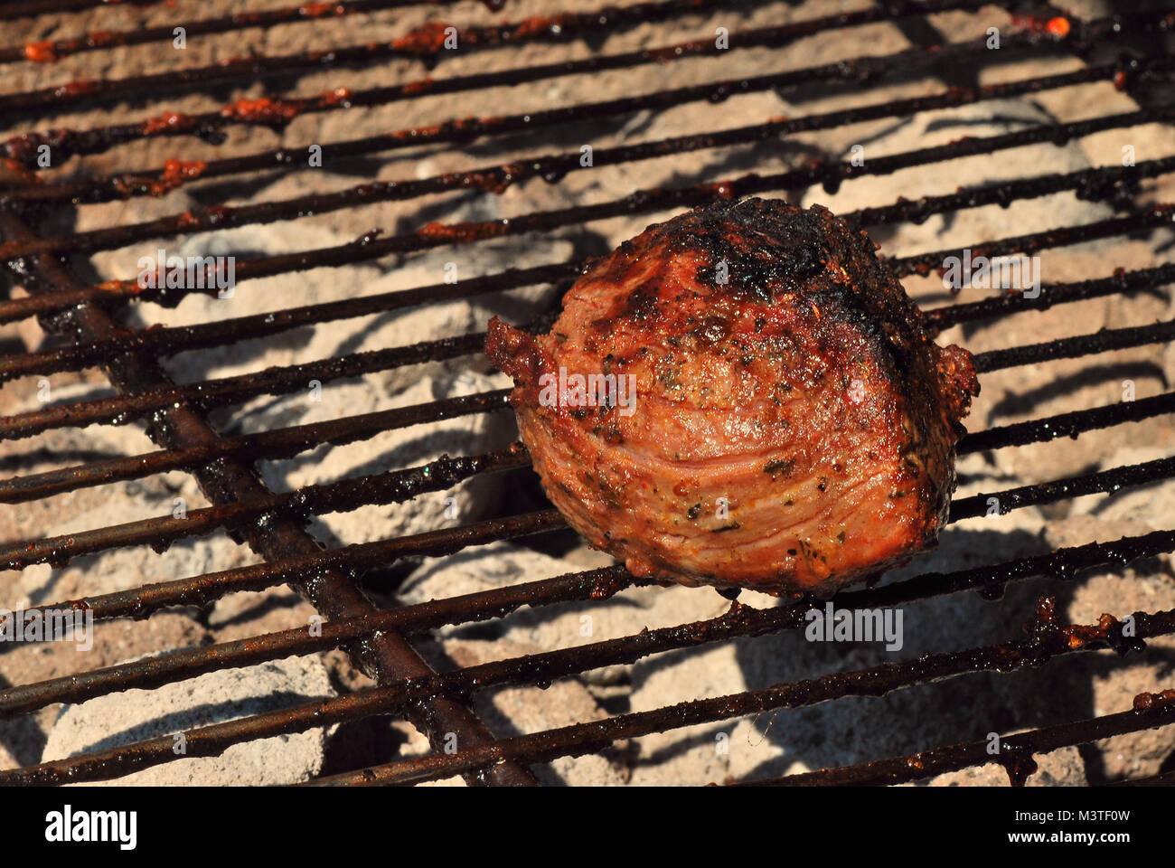 Bien séché la viande grillée au barbecue en été Banque D'Images