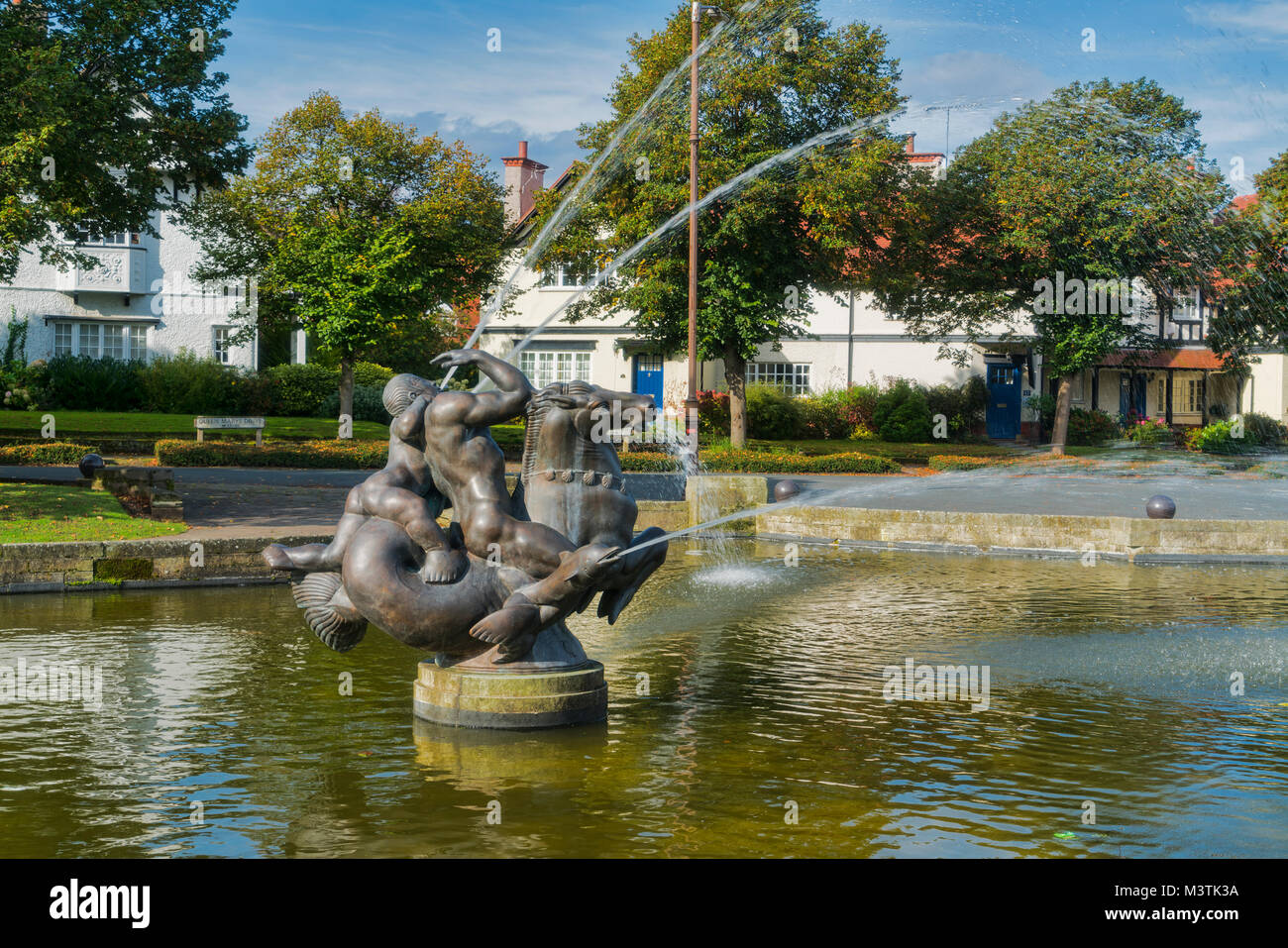 Fontaine, Port Sunlight, Bebington, Wirral, Merseyside, Royaume-Uni Banque D'Images