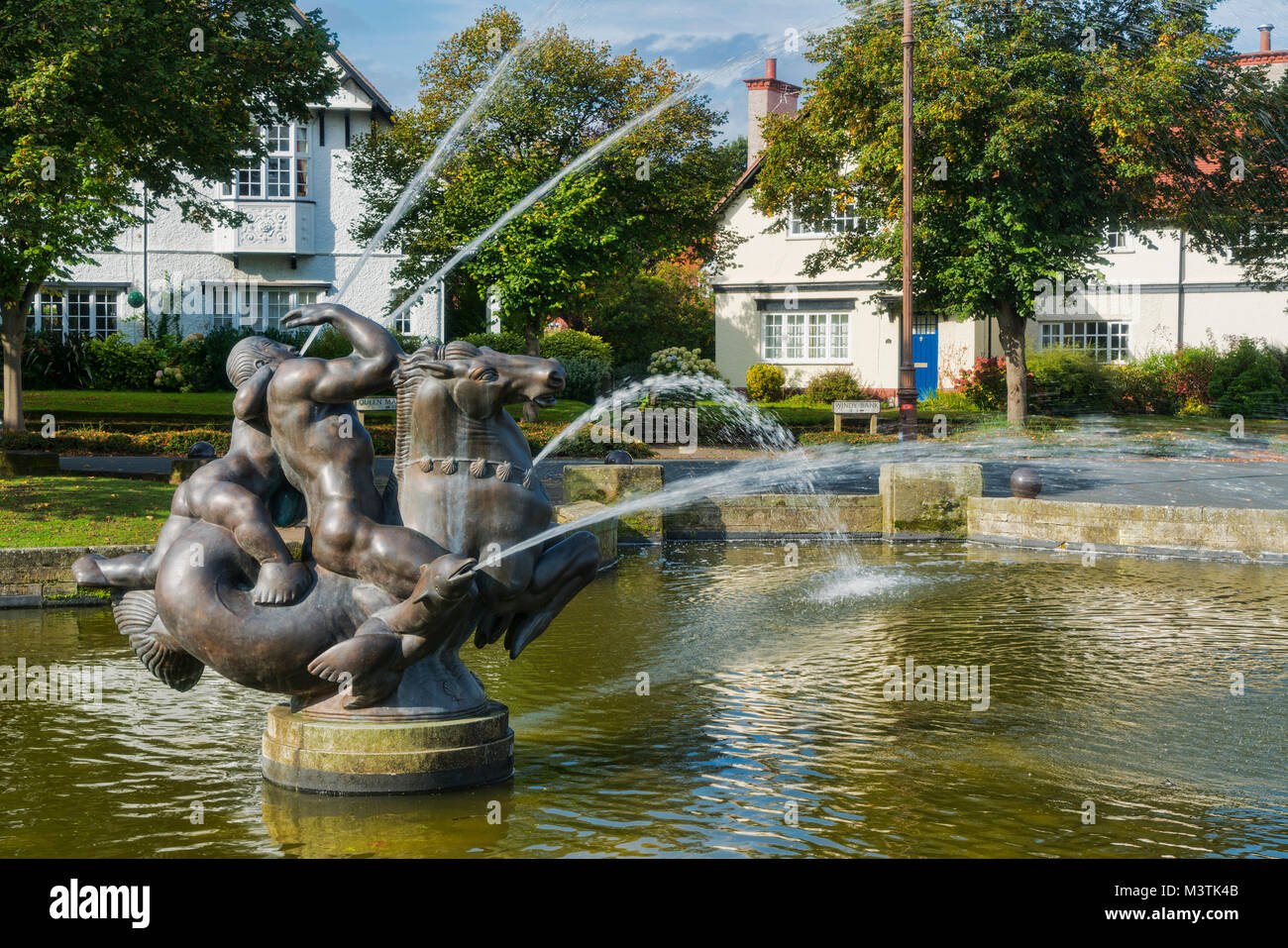 Fontaine, Port Sunlight, Bebington, Wirral, Merseyside, Royaume-Uni Banque D'Images