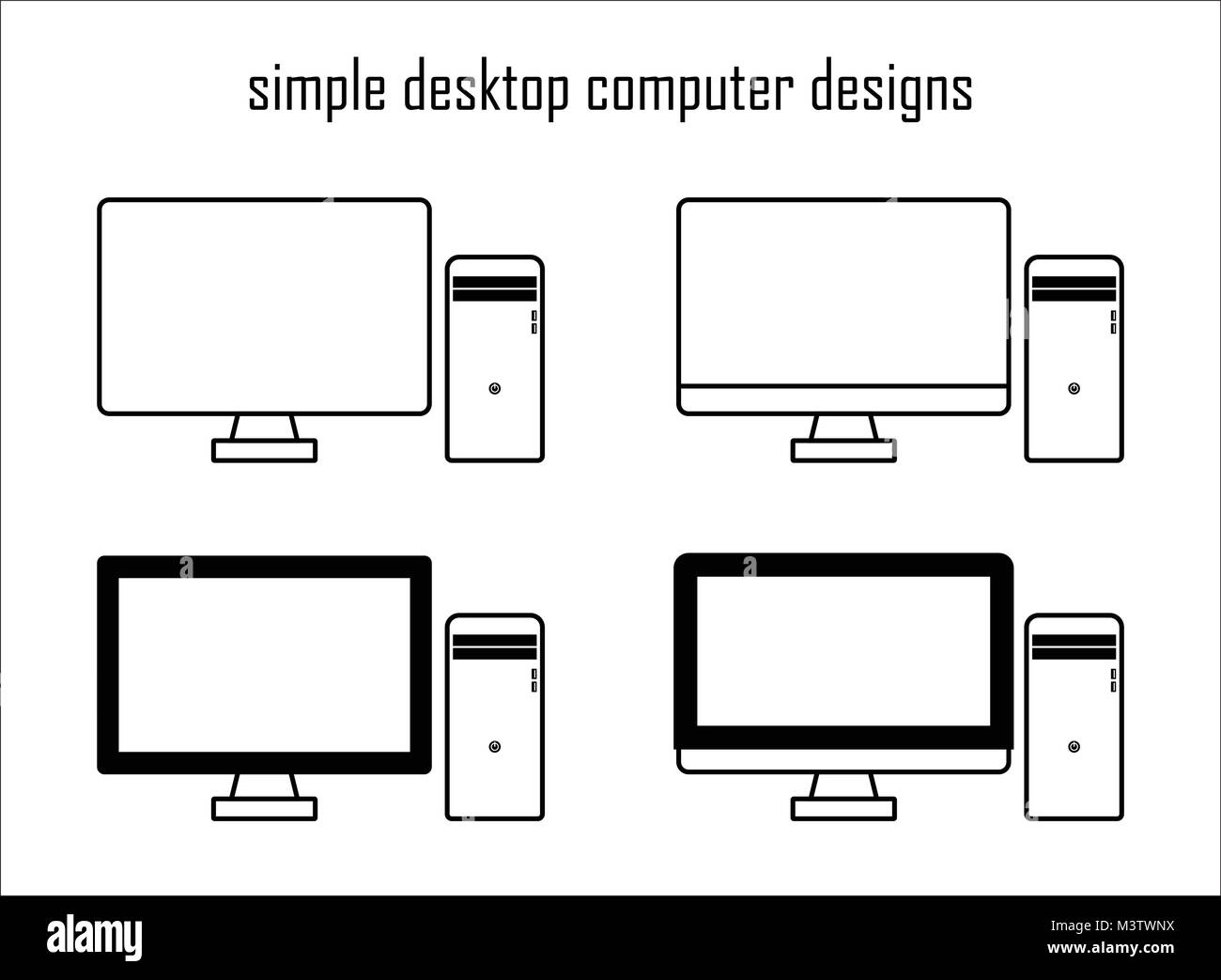 Ordinateur de bureau avec station qui a emplacements usb et CD Illustration de Vecteur