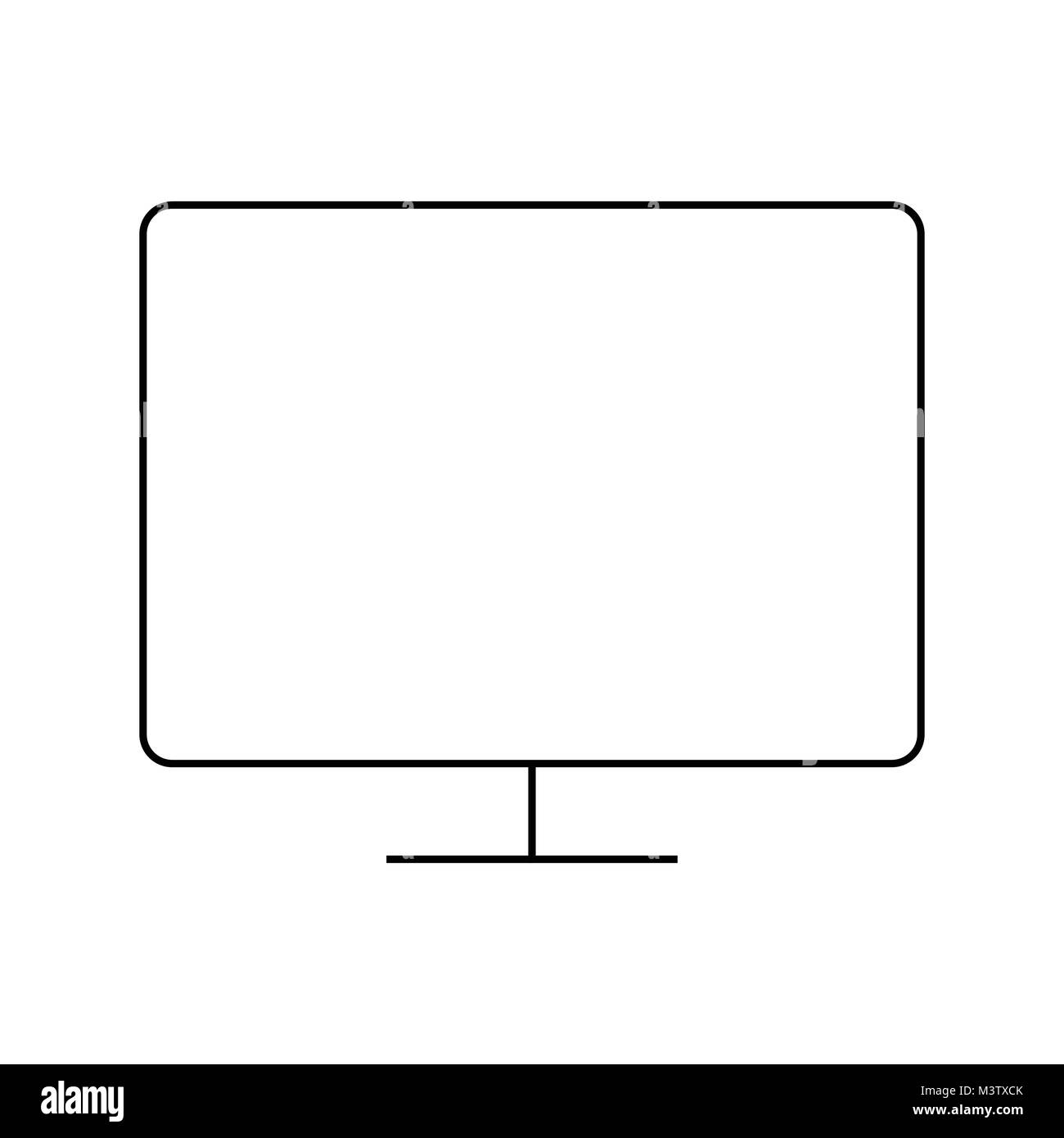 L'icône du moniteur d'ordinateur simple Illustration de Vecteur