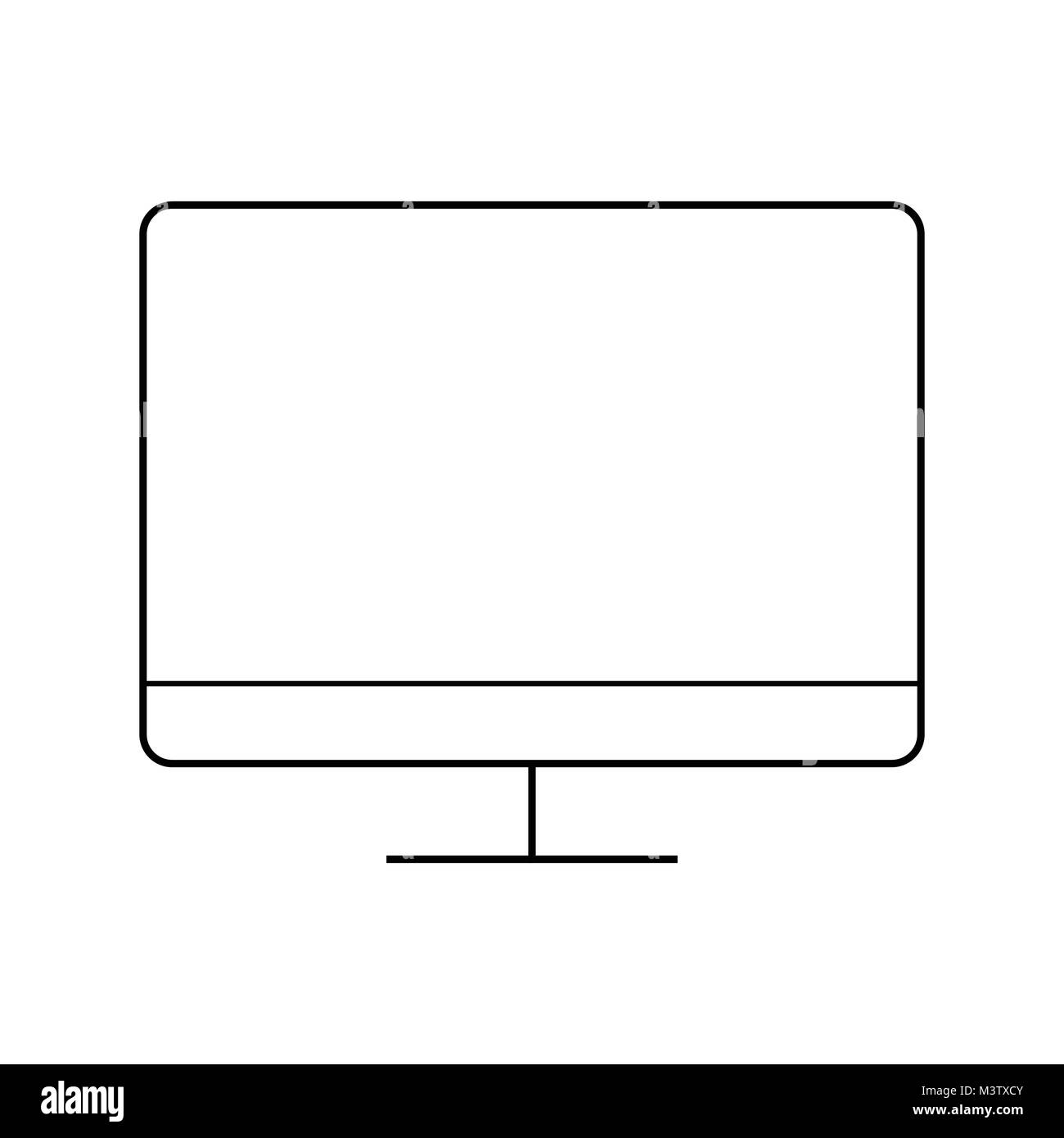 L'icône du moniteur d'ordinateur simple Illustration de Vecteur