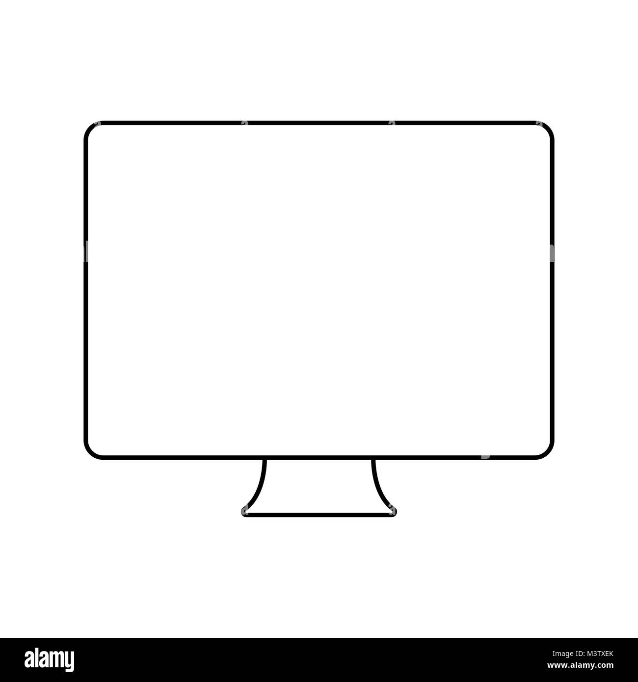 L'icône du moniteur d'ordinateur simple Illustration de Vecteur
