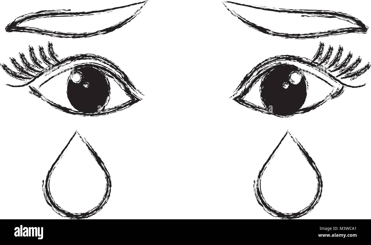 Visage Qui Pleure Dessin Facile Yeux qui pleurent Banque d'images vectorielles - Alamy