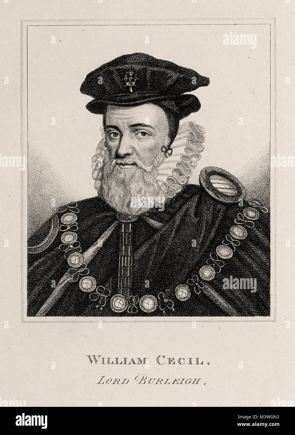 Portrait de William Cecil, Lord Burleigh Banque D'Images