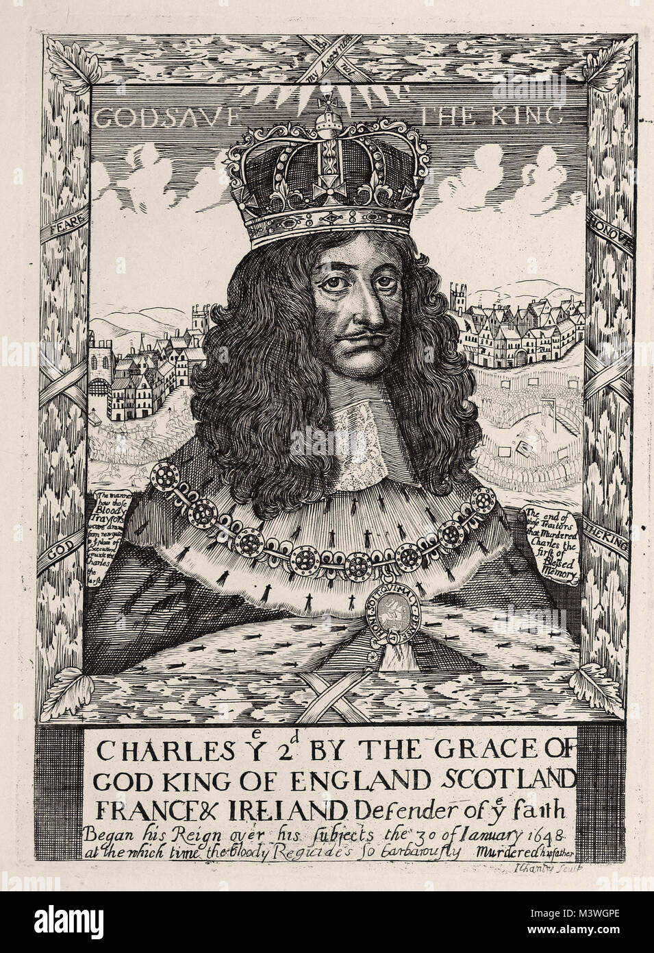 Portrait de Charles II, roi d'Angleterre Banque D'Images