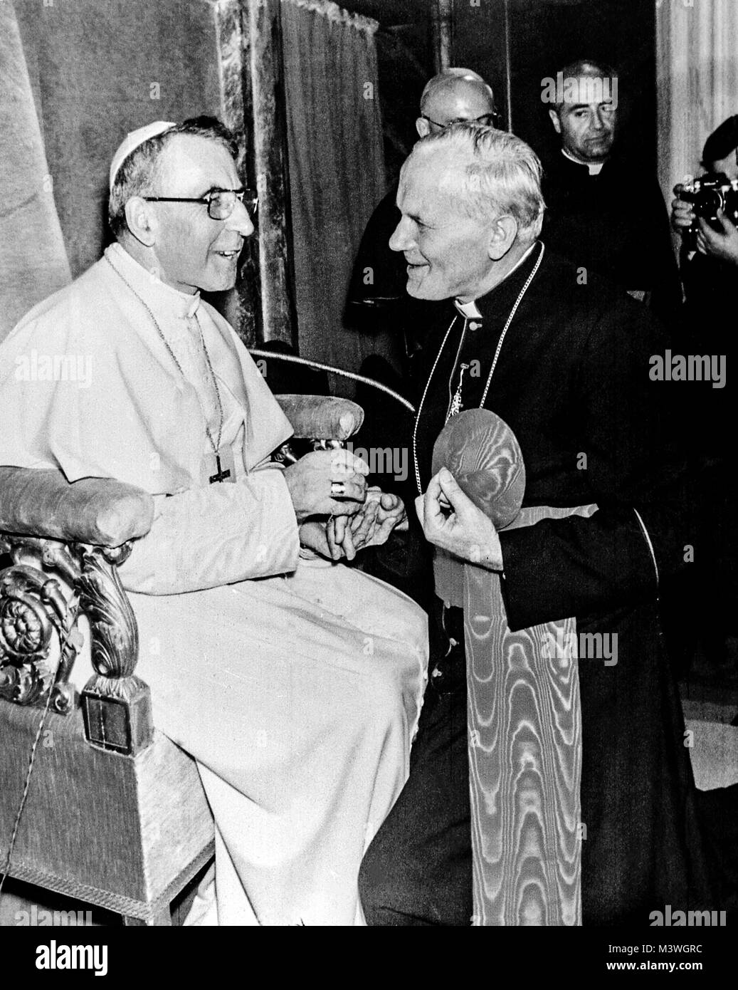 Le Cardinal Wojtyla et Pape Giovanni Paolo i en 1977 Banque D'Images
