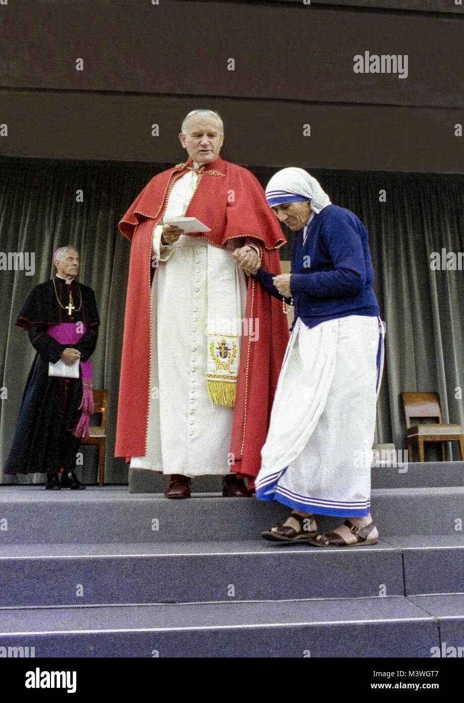 Saint Jean Paul II et Mère Teresa de Calcutta Banque D'Images
