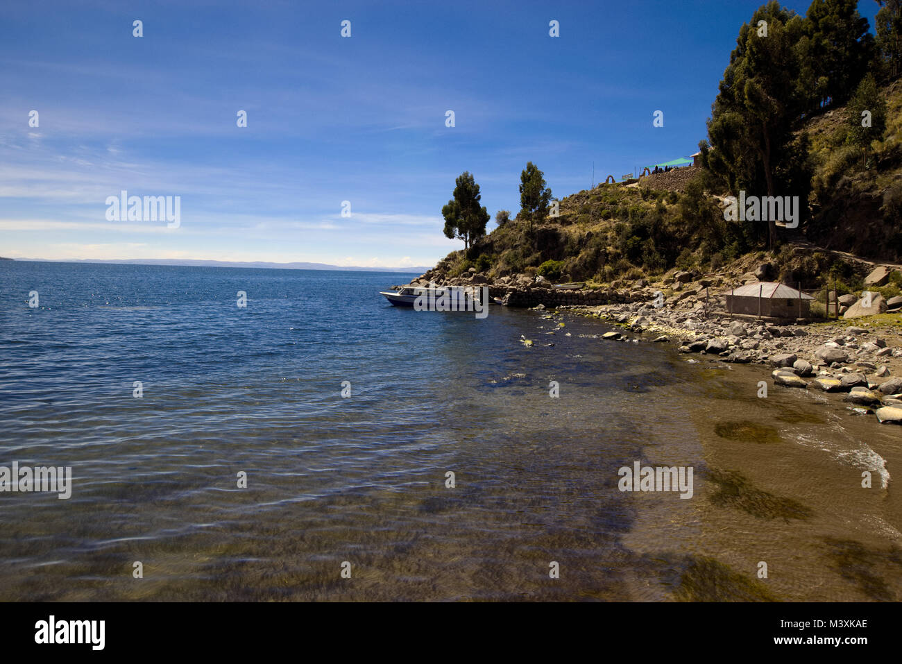 L'île de Taquile Lac Titicaca au Pérou Banque D'Images