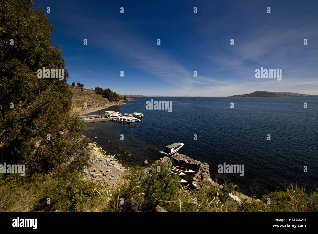 L'île de Taquile Lac Titicaca au Pérou Banque D'Images
