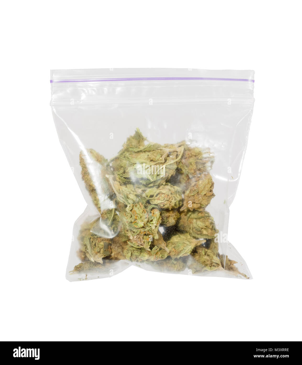Grand sac de plastique pour le cannabis médical de la marijuana. Banque D'Images