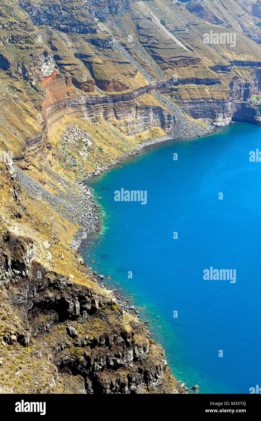 Caldeira de Santorin et le littoral des îles grecques Grèce Banque D'Images