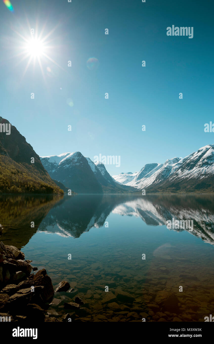 La nature idyllique de la Norvège Banque D'Images