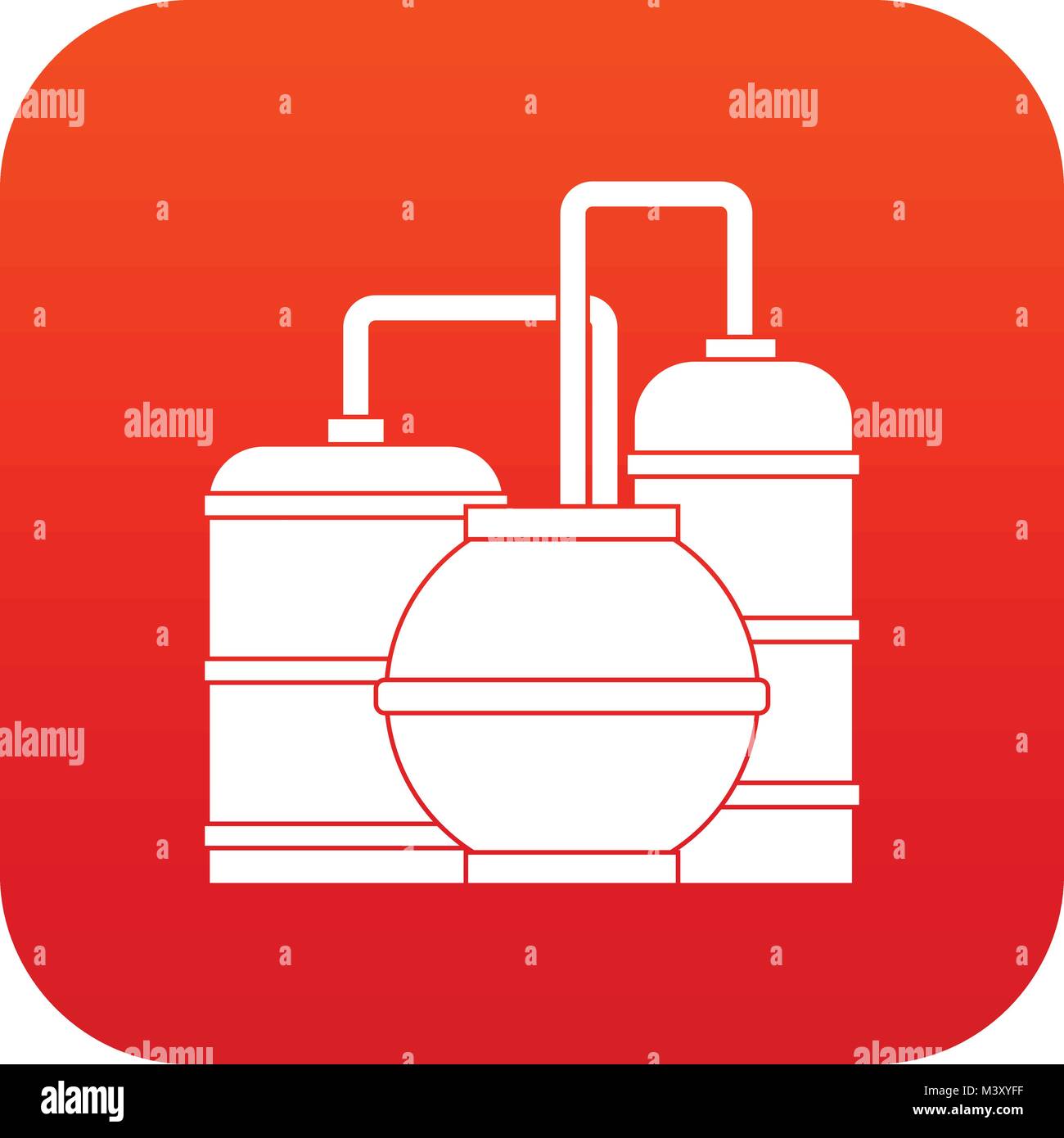 Les réservoirs de stockage de gaz rouge numérique icône Illustration de Vecteur