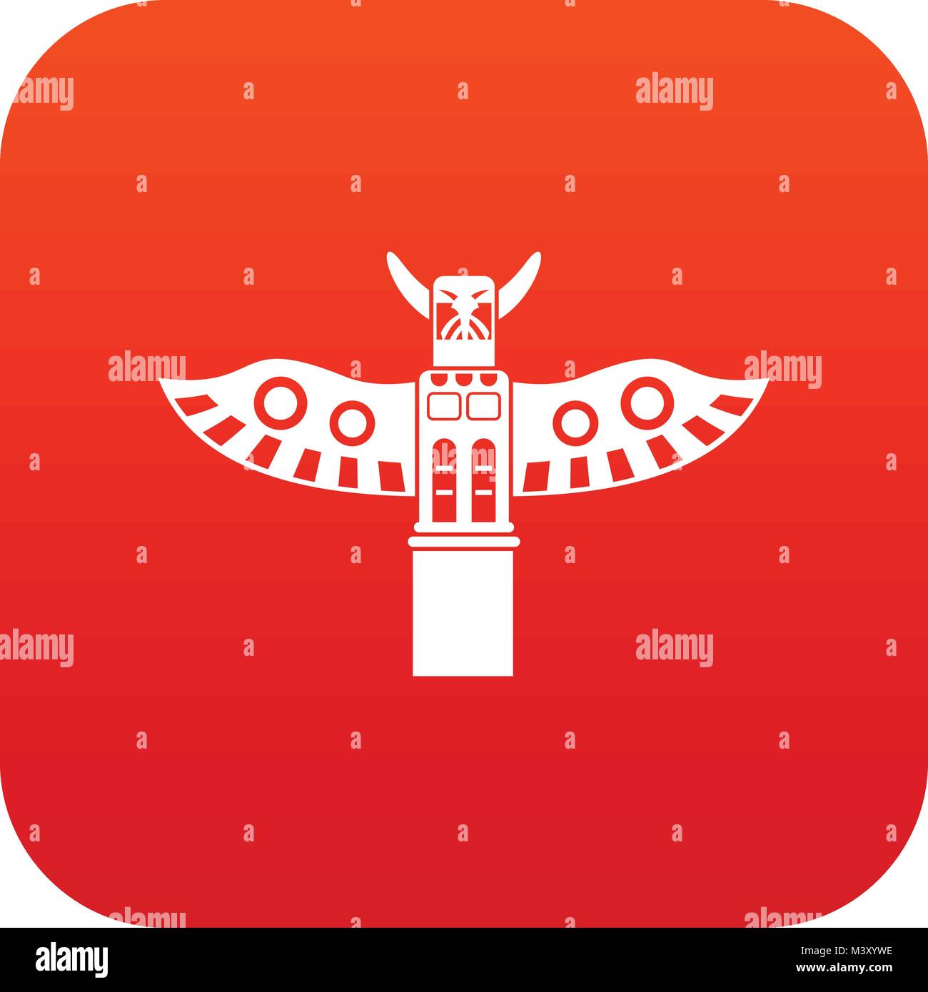 Icône religieuse traditionnelle totem rouge numérique Illustration de Vecteur