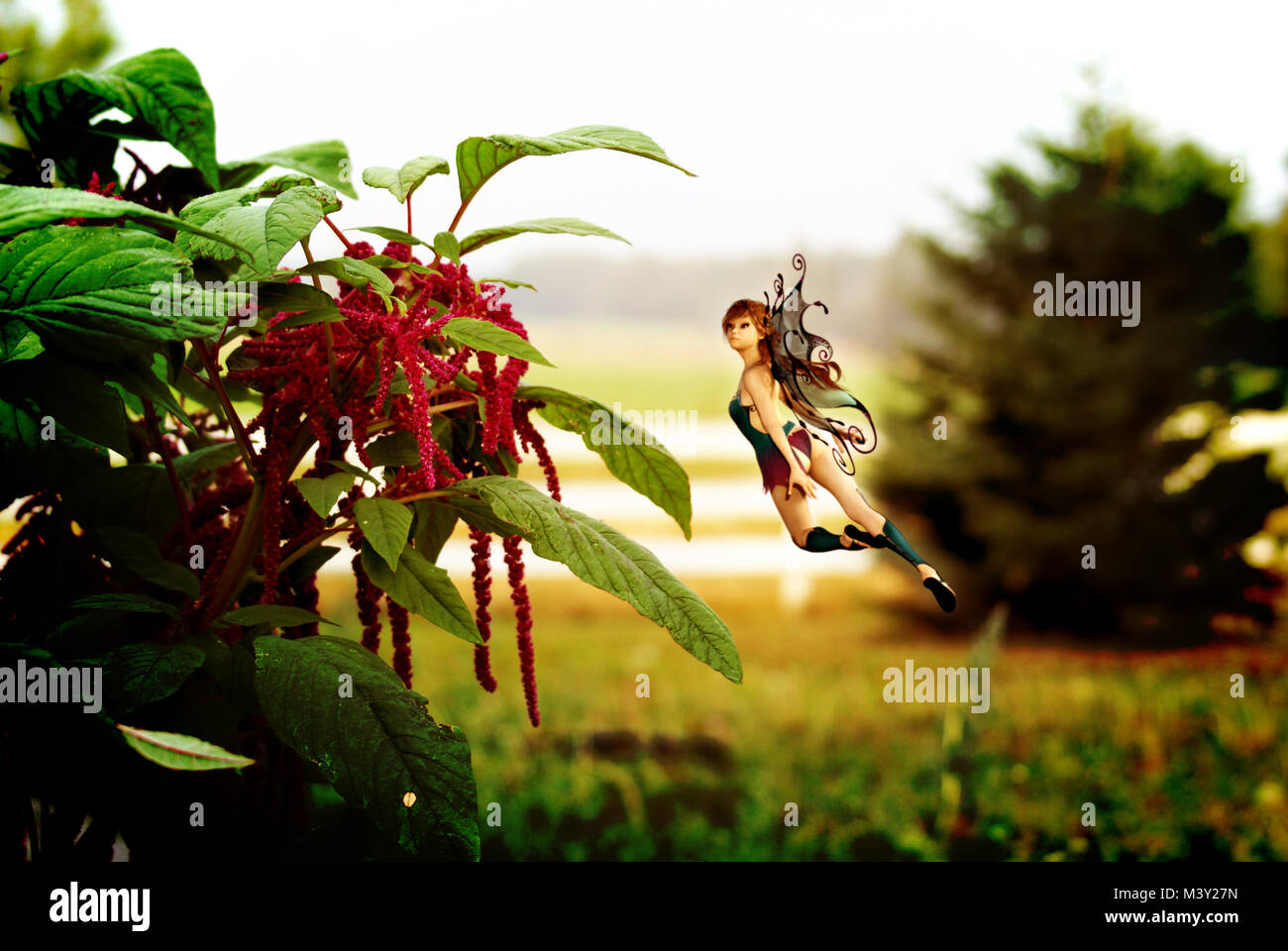 Une fée de jardin pour aider à garder les plantes en bonne santé et dynamique ! Banque D'Images