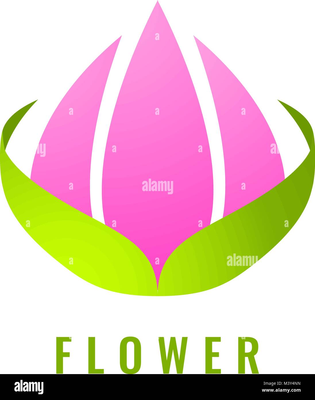 Abstract fleur stylisée modèle de conception de logo. Le yoga et spa beauté concept studio vecteur logotype signe isolé. L'été ou printemps fleurs organiques symbo Illustration de Vecteur