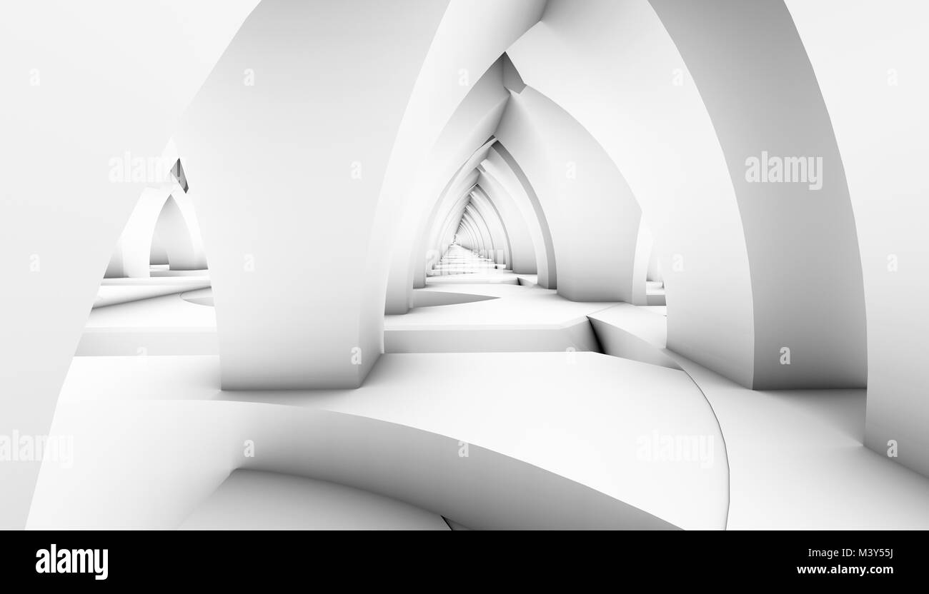 Résumé Contexte L'architecture moderne de la lumière. Le rendu 3d. 3d illustration Banque D'Images
