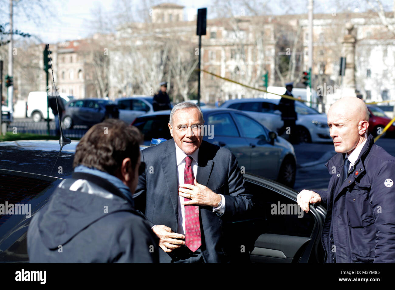 Rome, Italie. Feb 13, 2018. Pietro Grasso secrétaire de partie Liberi e Uguali LEU prononce un discours lors du congrès de la Confcommercio '' tema de l'ONU une proposition'' dans le centre-ville de Rome, Italie Crédit : Sara De Marco/Alamy Live News Banque D'Images